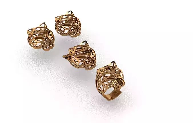 Panther Themed 3D Model Set 