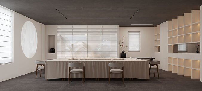 Zen Style Clubhouse Interior 3D model