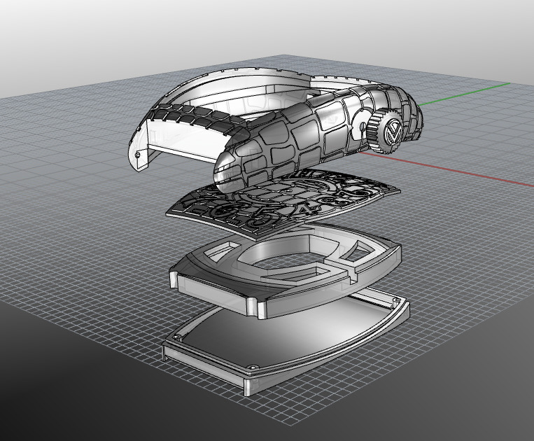 Franck Muller CROCO unicqe watch 3d model printable 3D print model_1