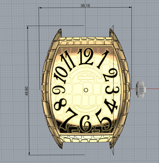 Franck Muller CROCO unicqe watch 3d model printable 3D print model_10