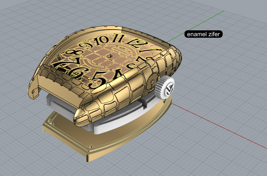 Franck Muller CROCO unicqe watch 3d model printable 3D print model_8