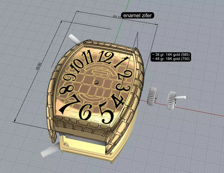 Franck Muller CROCO unicqe watch 3d model printable 3D print model_0