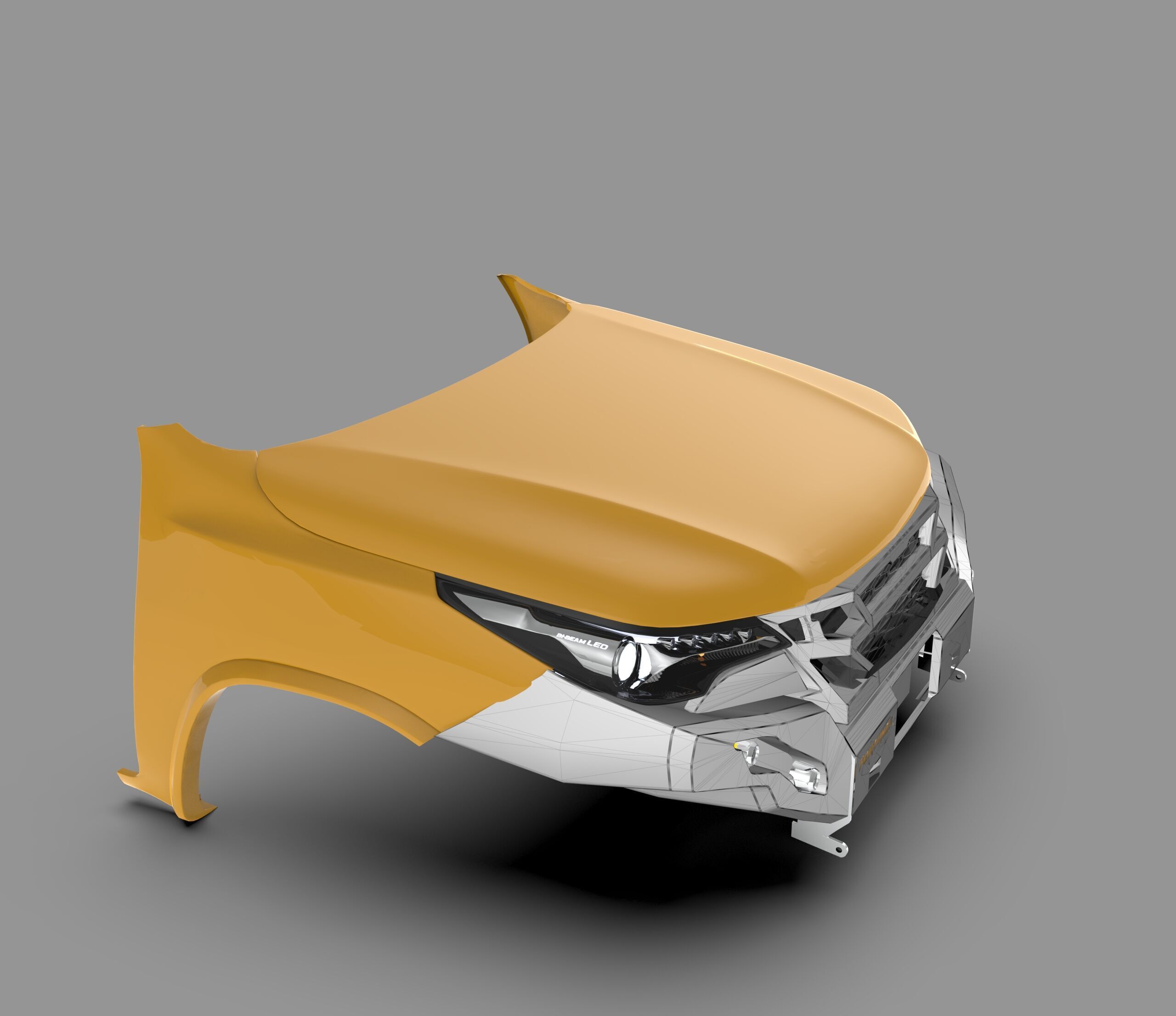 Ecotechne Front Bumper for Toyota Fortuner Low-poly 3D model_7