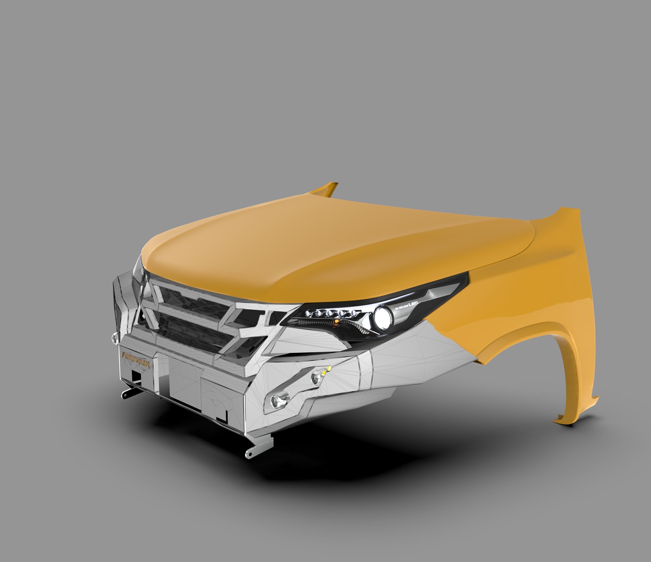Ecotechne Front Bumper for Toyota Fortuner Low-poly 3D model_5