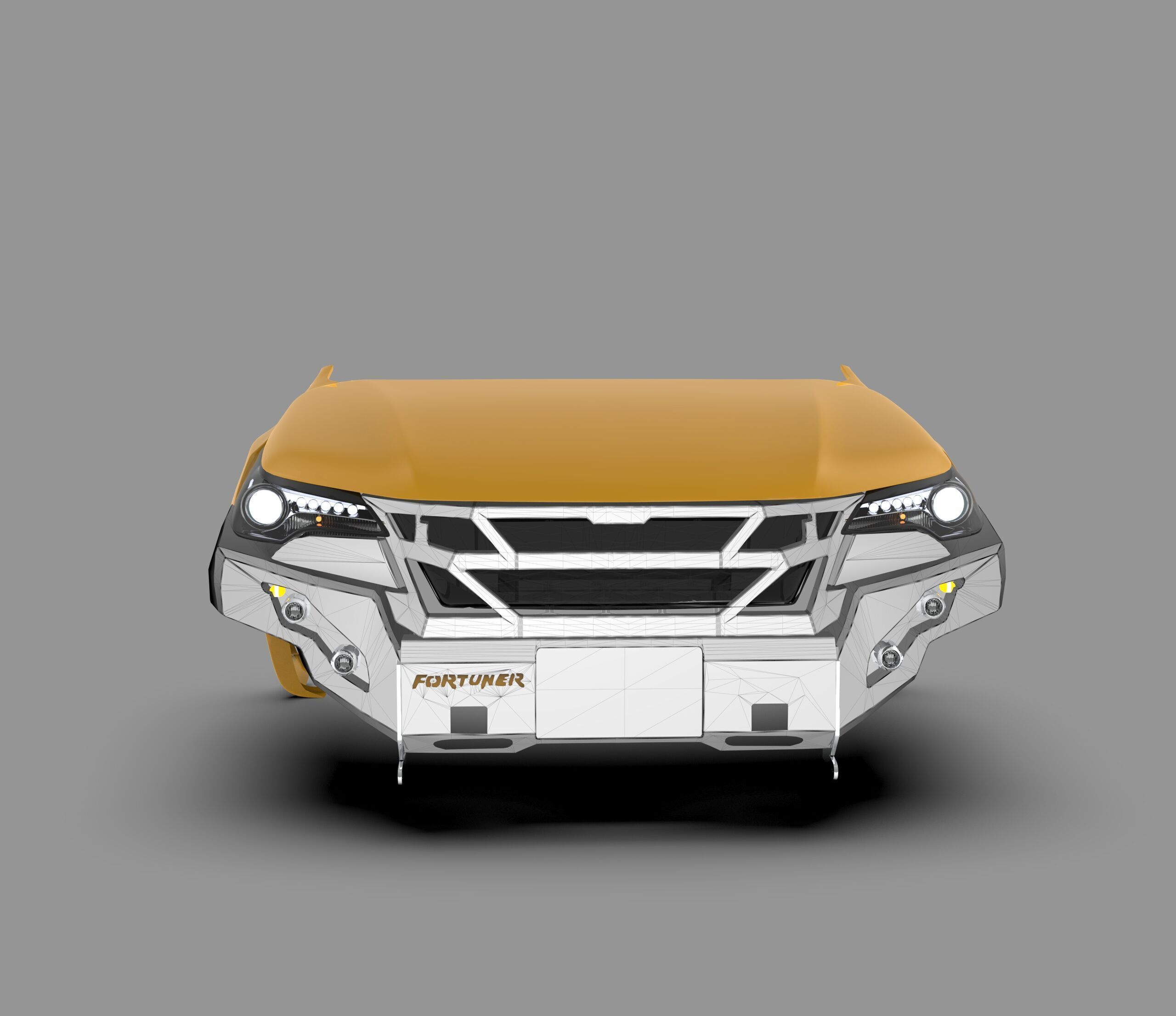 Ecotechne Front Bumper for Toyota Fortuner Low-poly 3D model_6