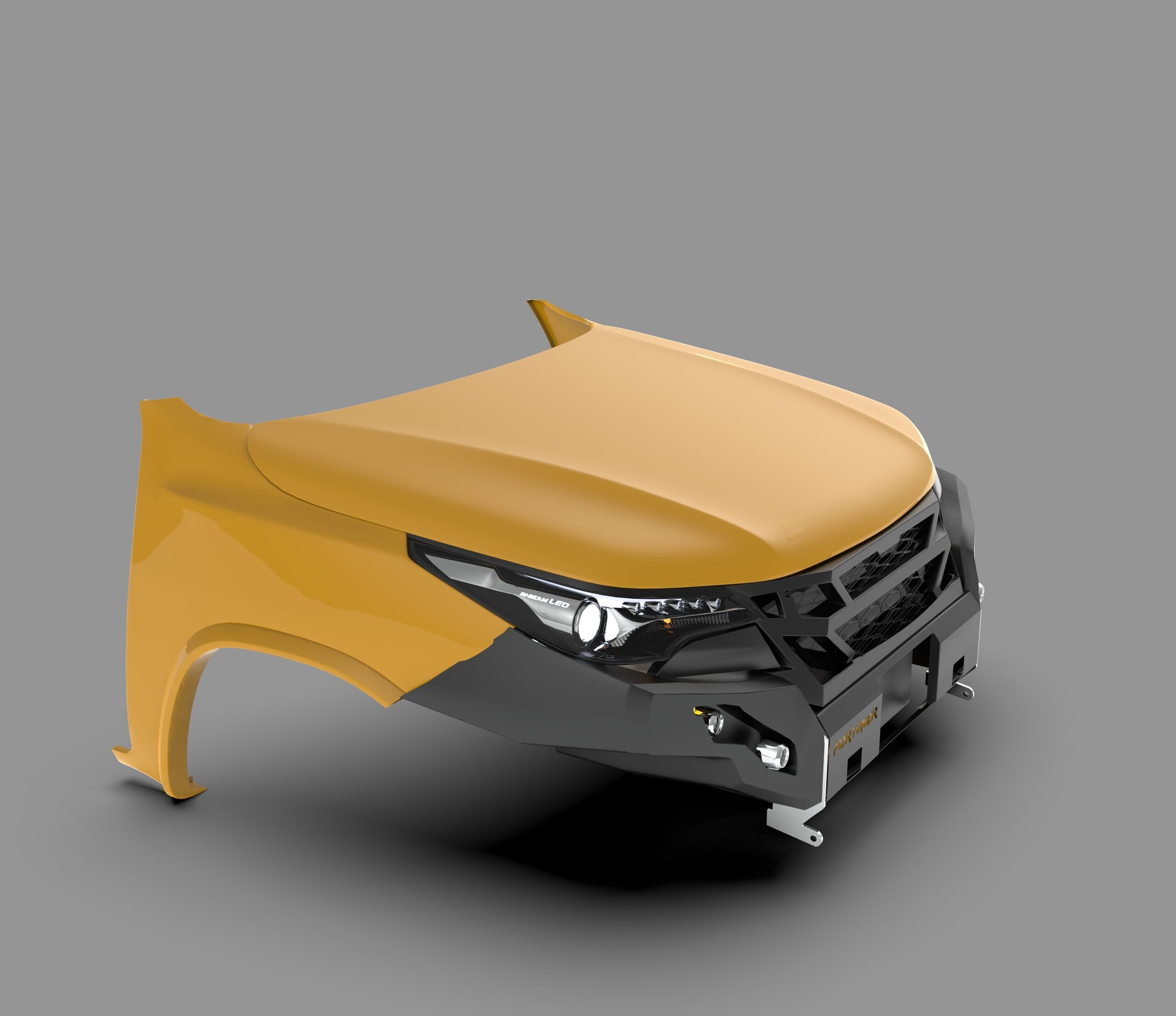 Ecotechne Front Bumper for Toyota Fortuner Low-poly 3D model_2