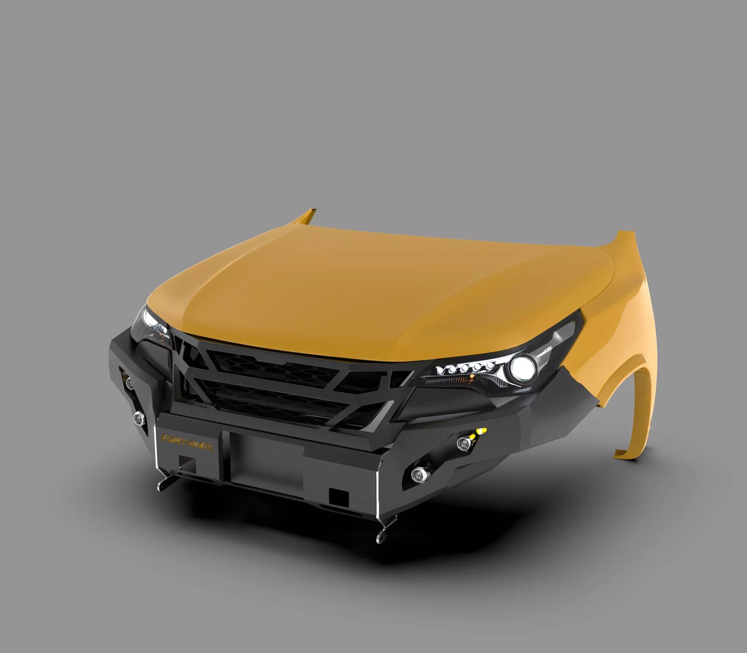 Ecotechne Front Bumper for Toyota Fortuner Low-poly 3D model_0