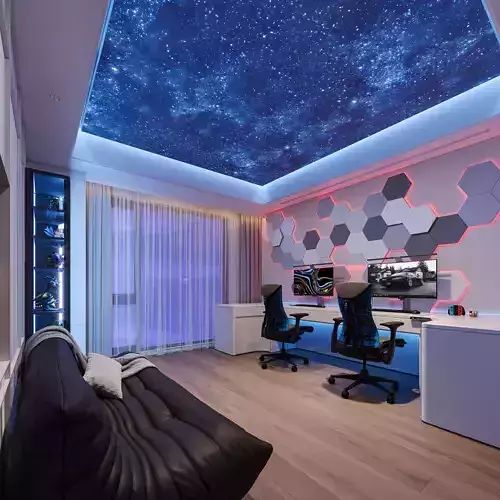 Modern Minimalist E-sports Room 3D model