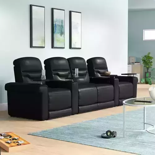 Leather Home Theater Configurable Seating