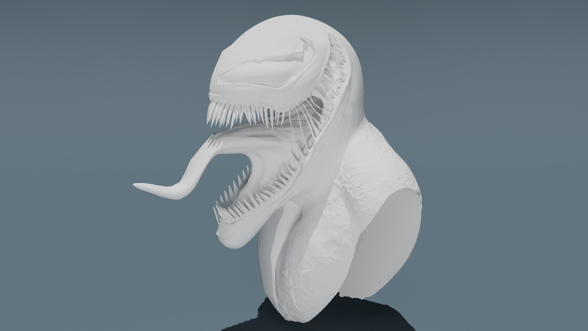 Venom Half-and-Half Low-Poly 3D print model_2