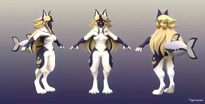 3D furry VRchat avatar  model