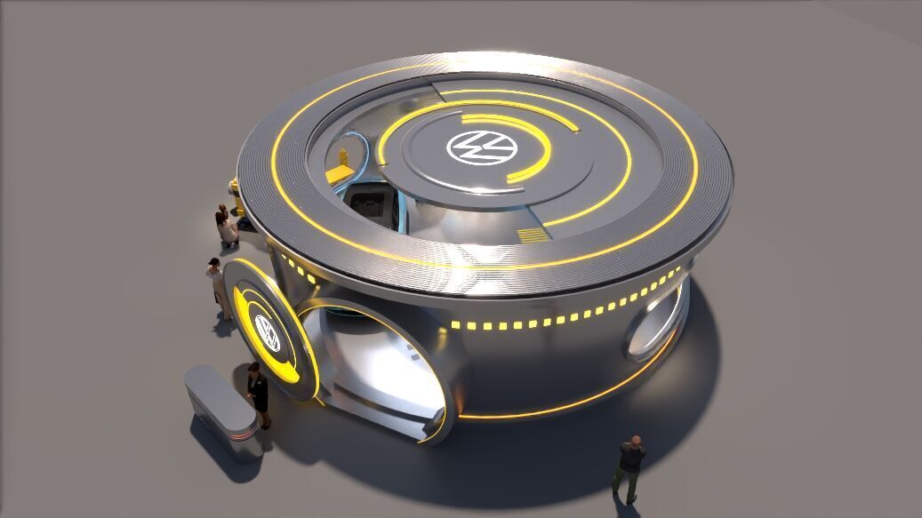 booth exhibition pop up store 3D model_1