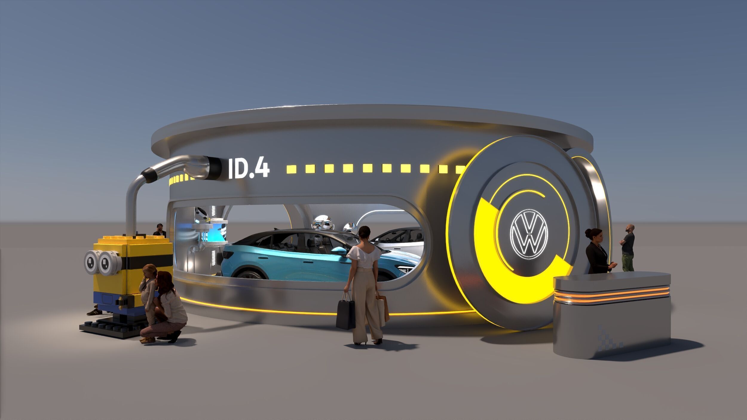 booth exhibition pop up store 3D model_2