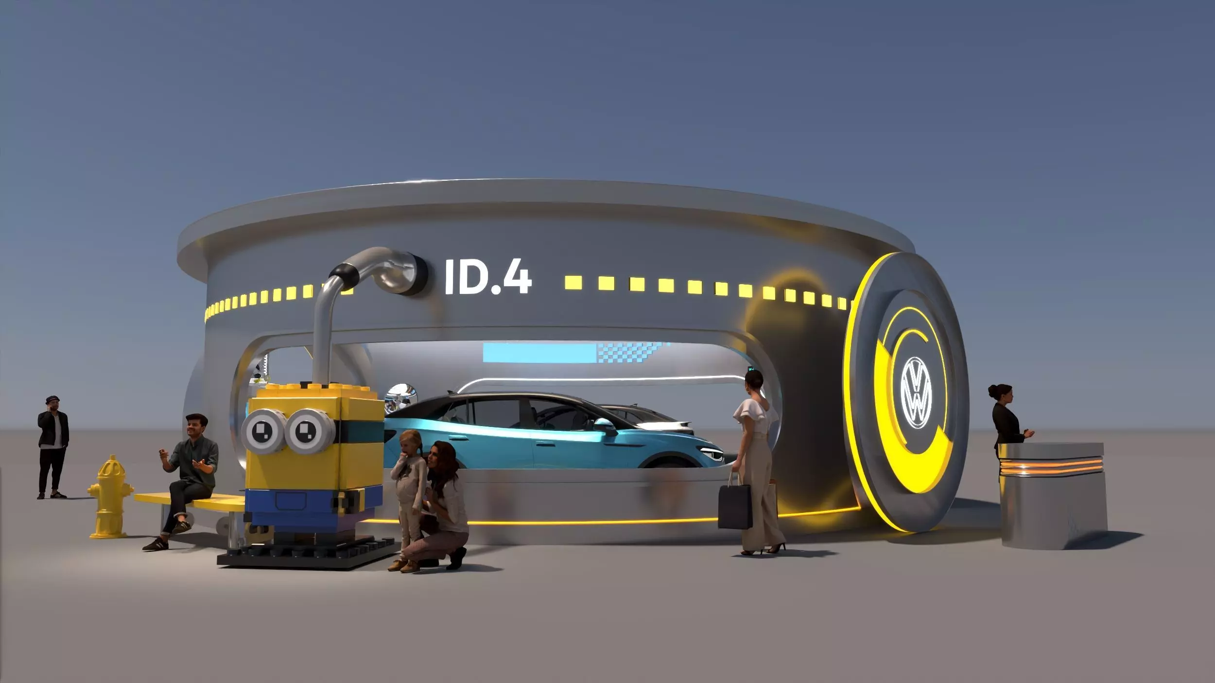 booth exhibition pop up store 3D model_0