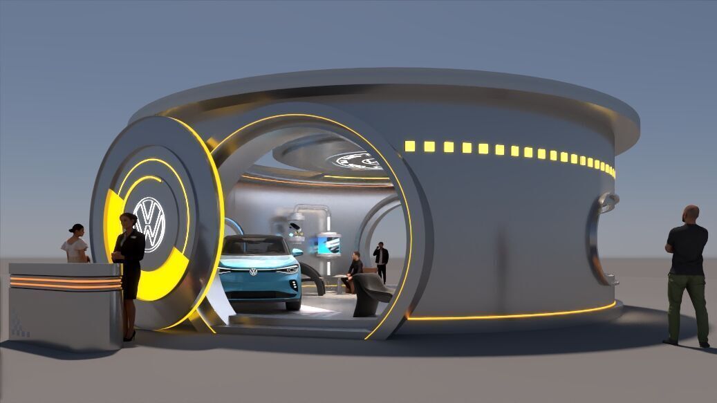 booth exhibition pop up store 3D model_4