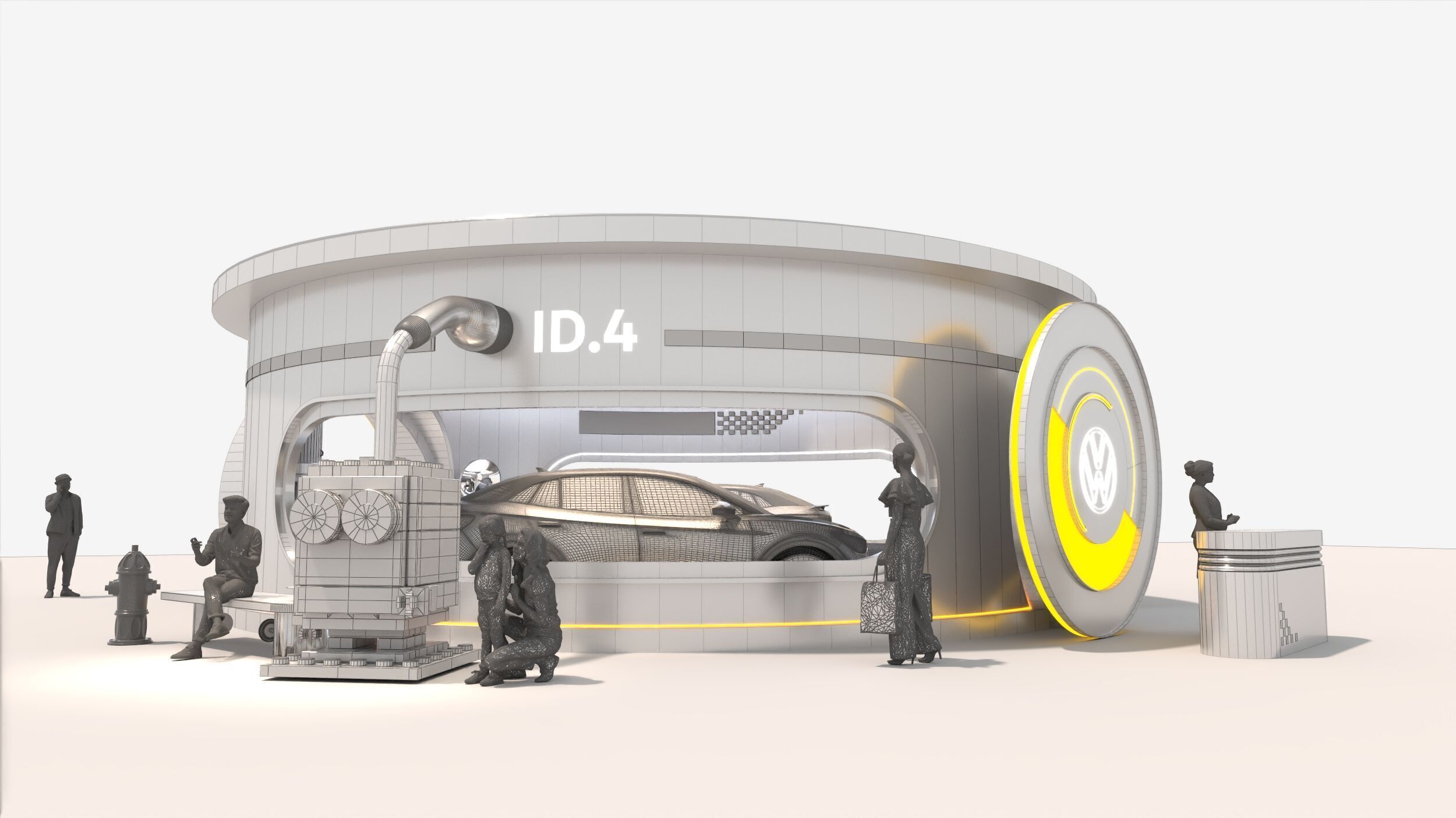 booth exhibition pop up store 3D model_12