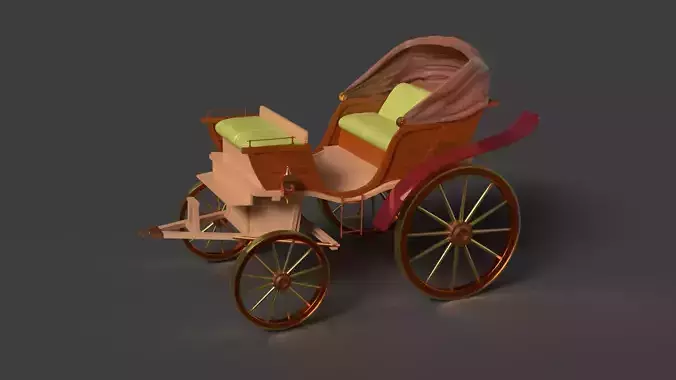 Chinese ancient wooden  carriage  