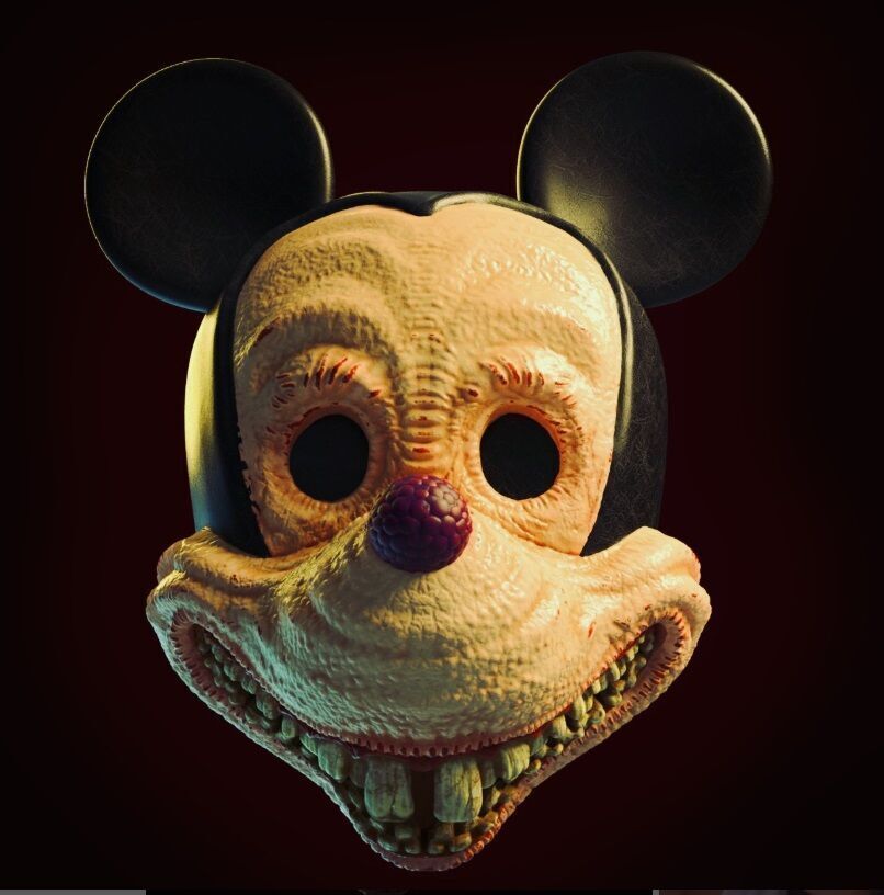 mickey creepy mask 3D print model_1