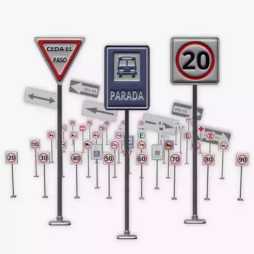 Signs Traffic Regulatory Lotes 01 Part 2 Spanish Bundle