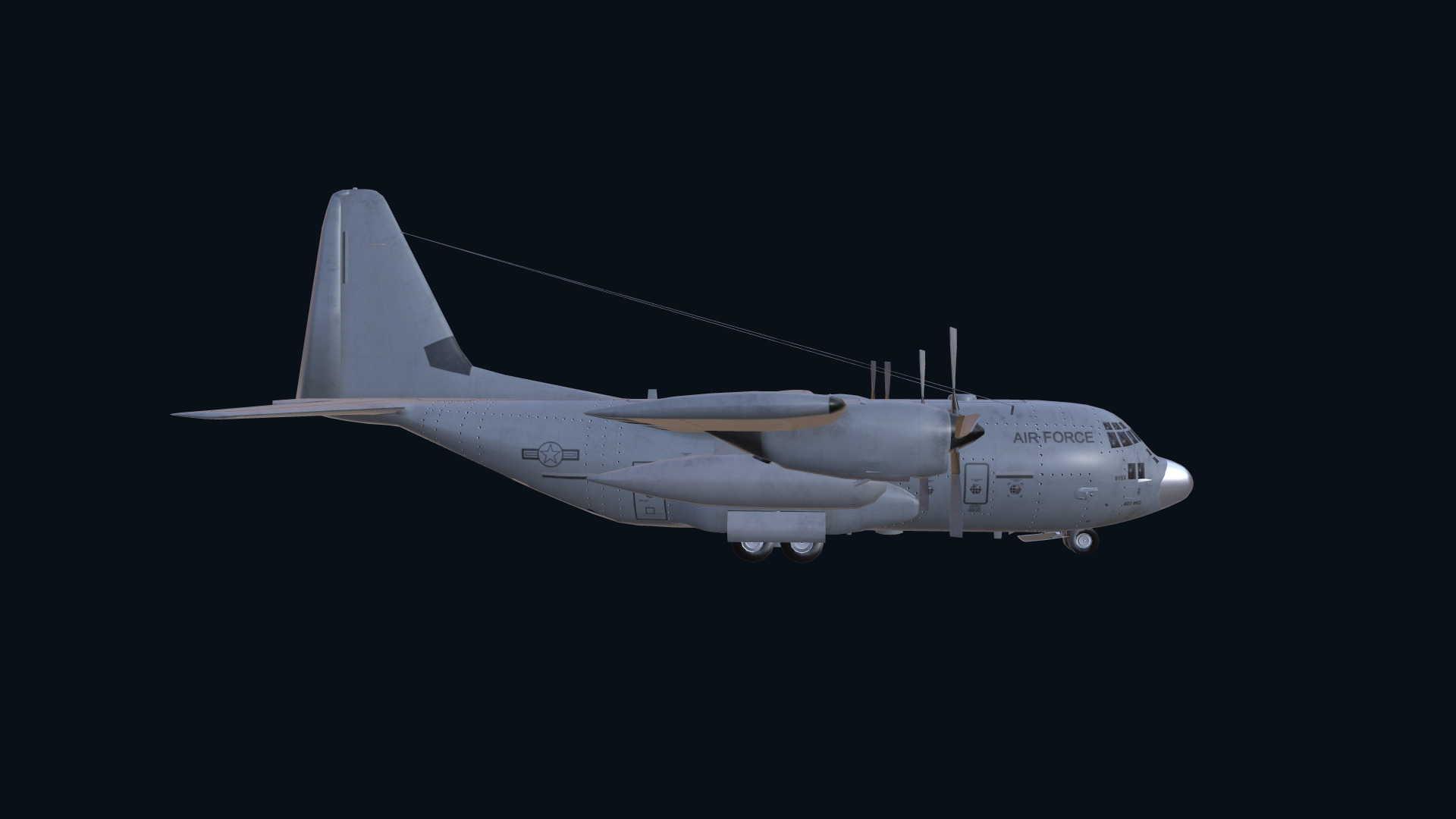 Asset - Army - Aircraft C 130 Low-poly 3D model_3