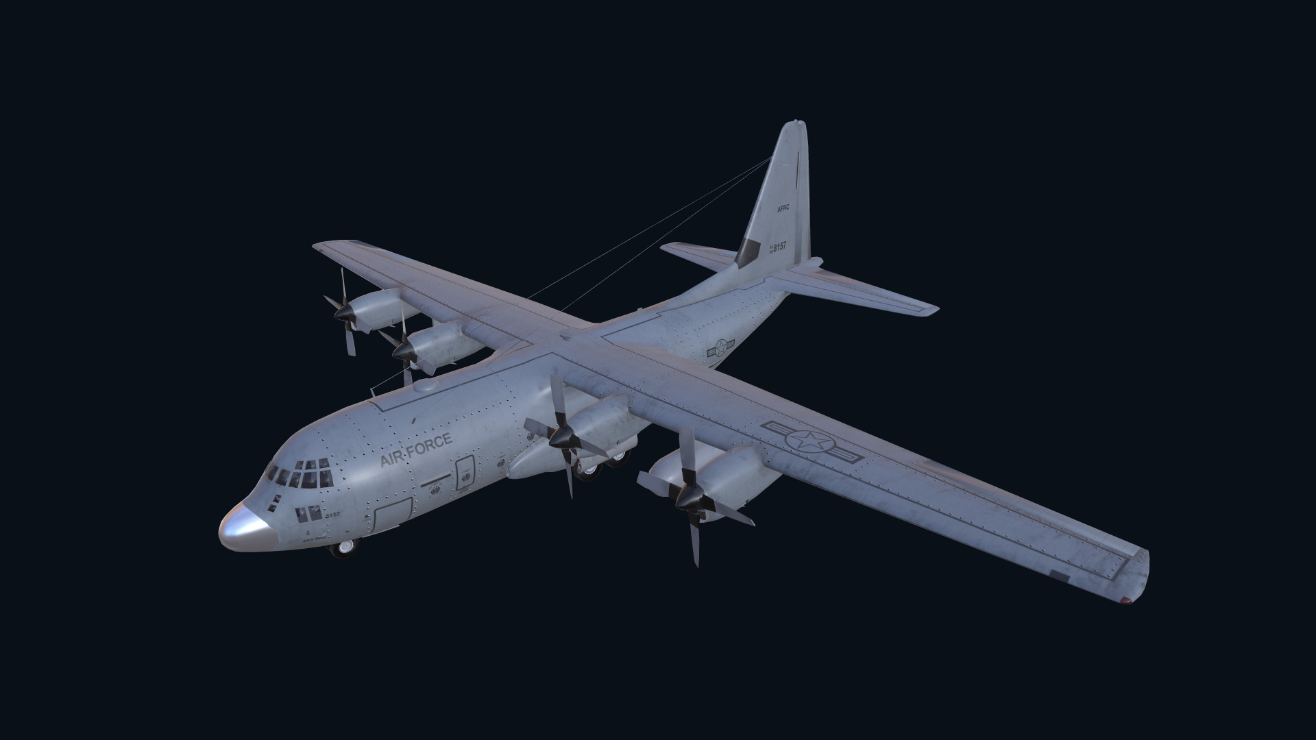 Asset - Army - Aircraft C 130 Low-poly 3D model_1