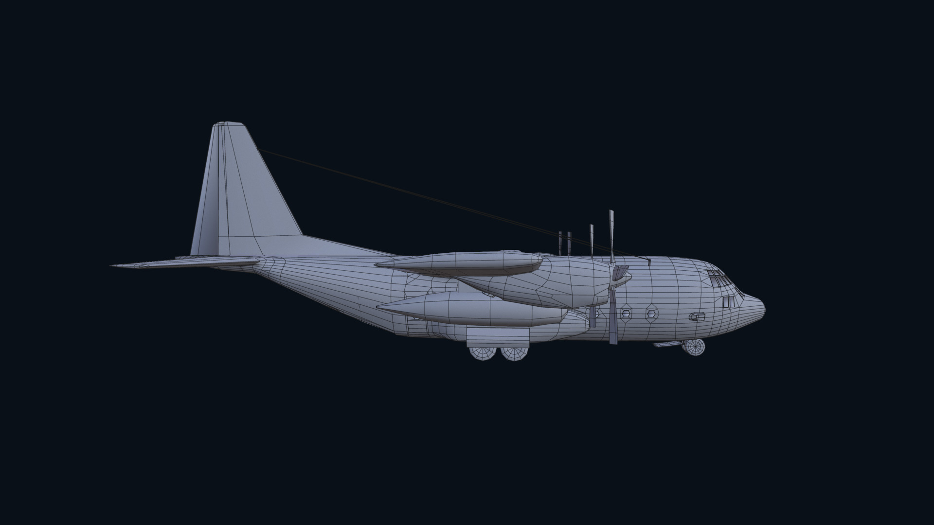 Asset - Army - Aircraft C 130 Low-poly 3D model_15