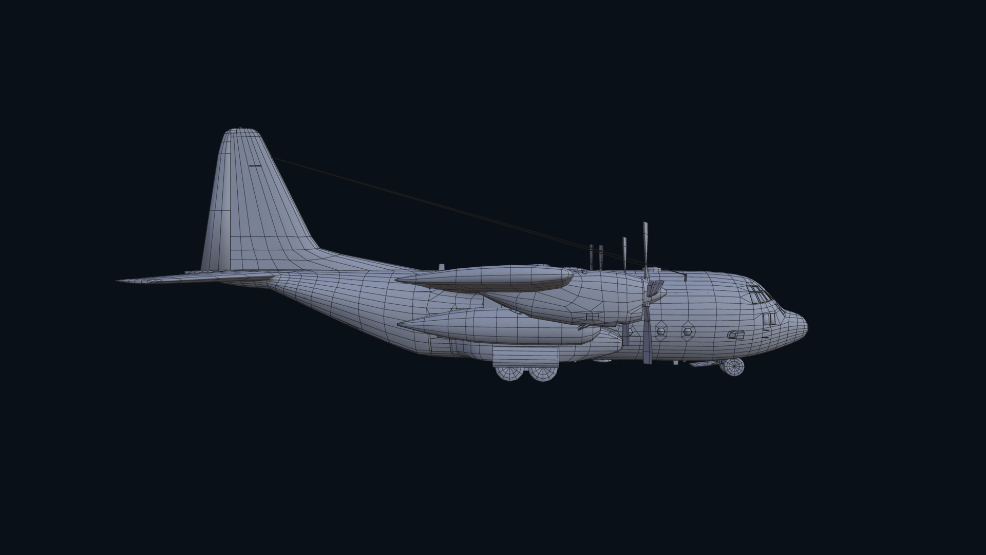 Asset - Army - Aircraft C 130 Low-poly 3D model_7