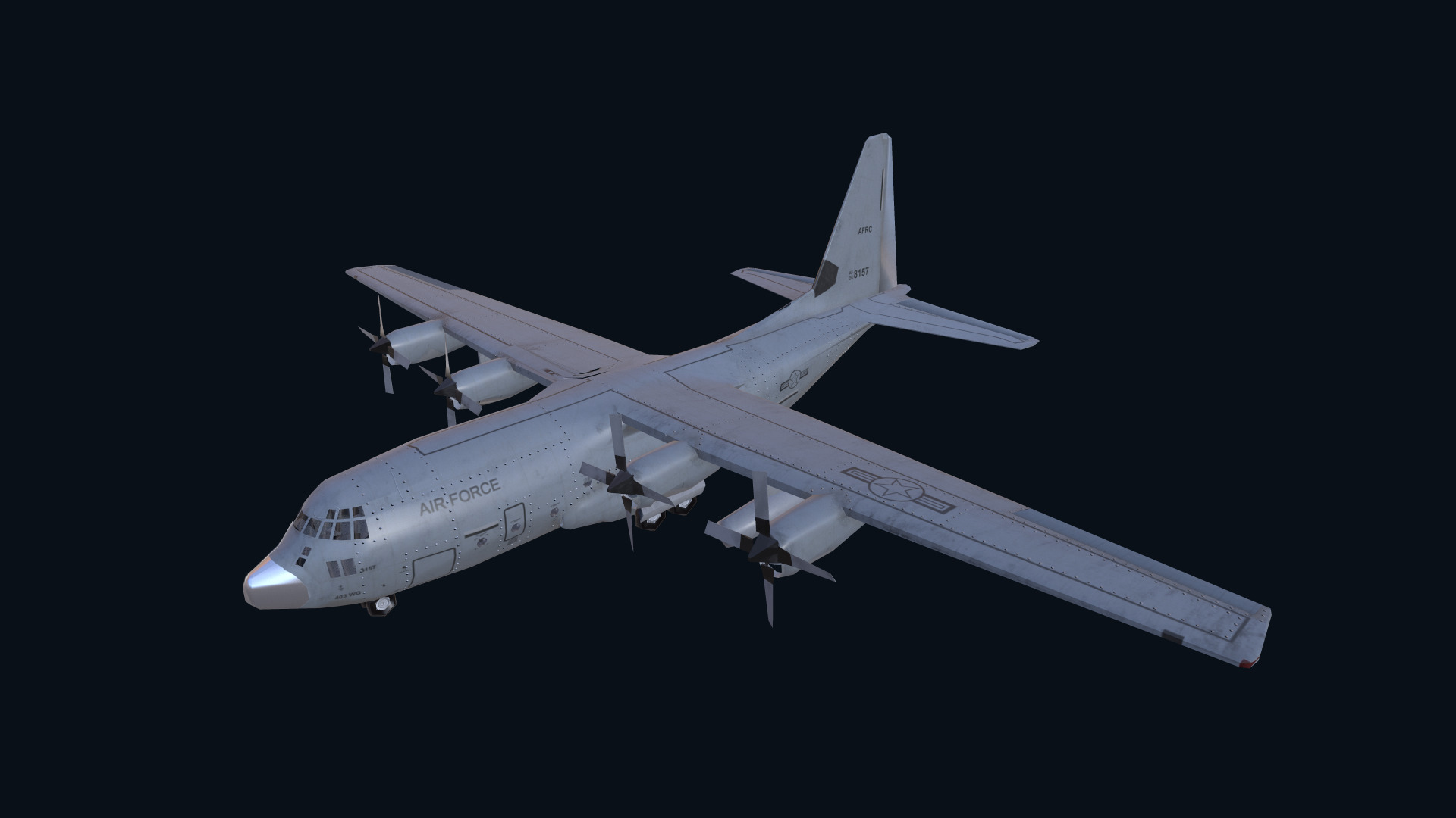 Asset - Army - Aircraft C 130 Low-poly 3D model_17