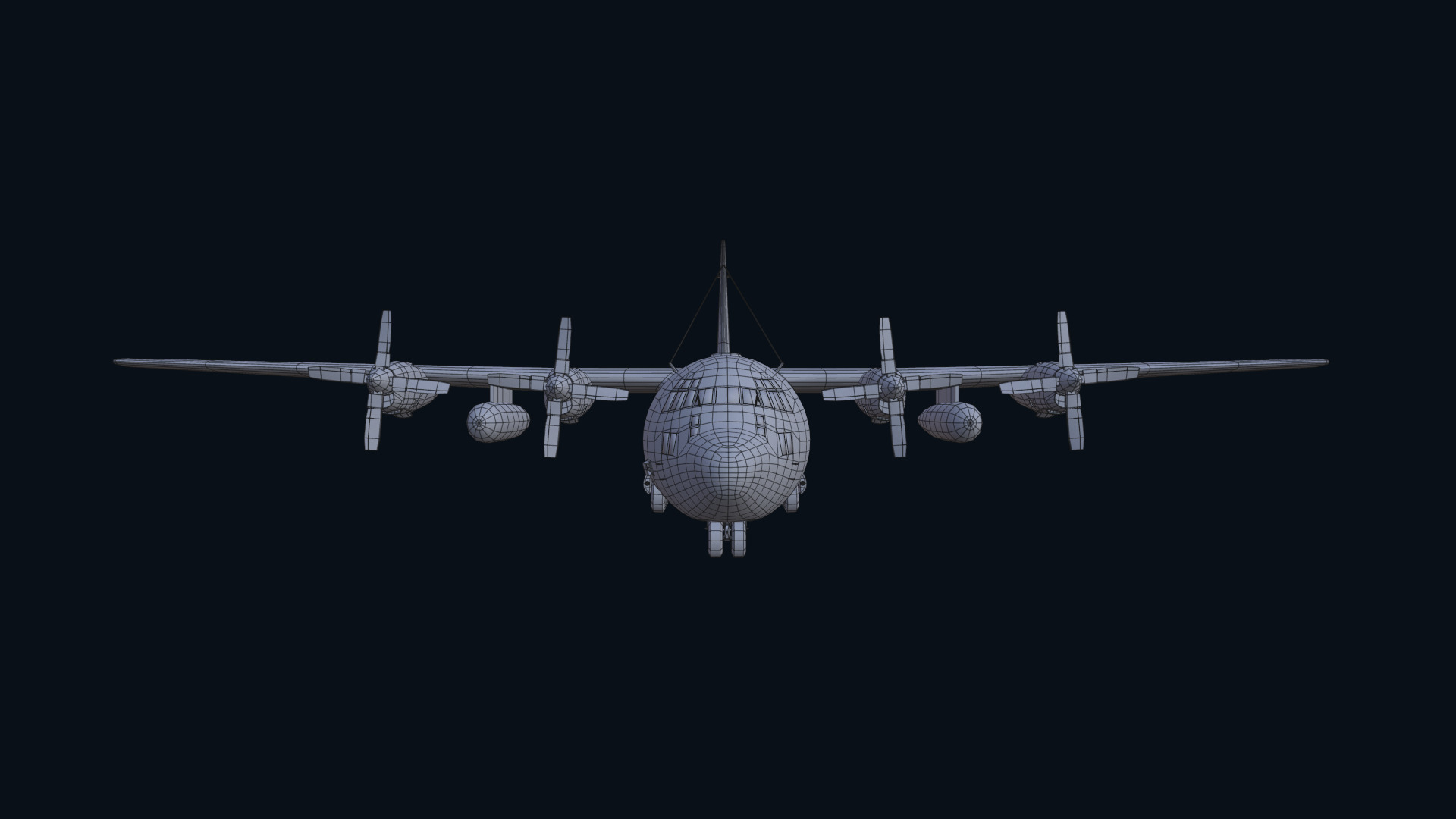 Asset - Army - Aircraft C 130 Low-poly 3D model_6
