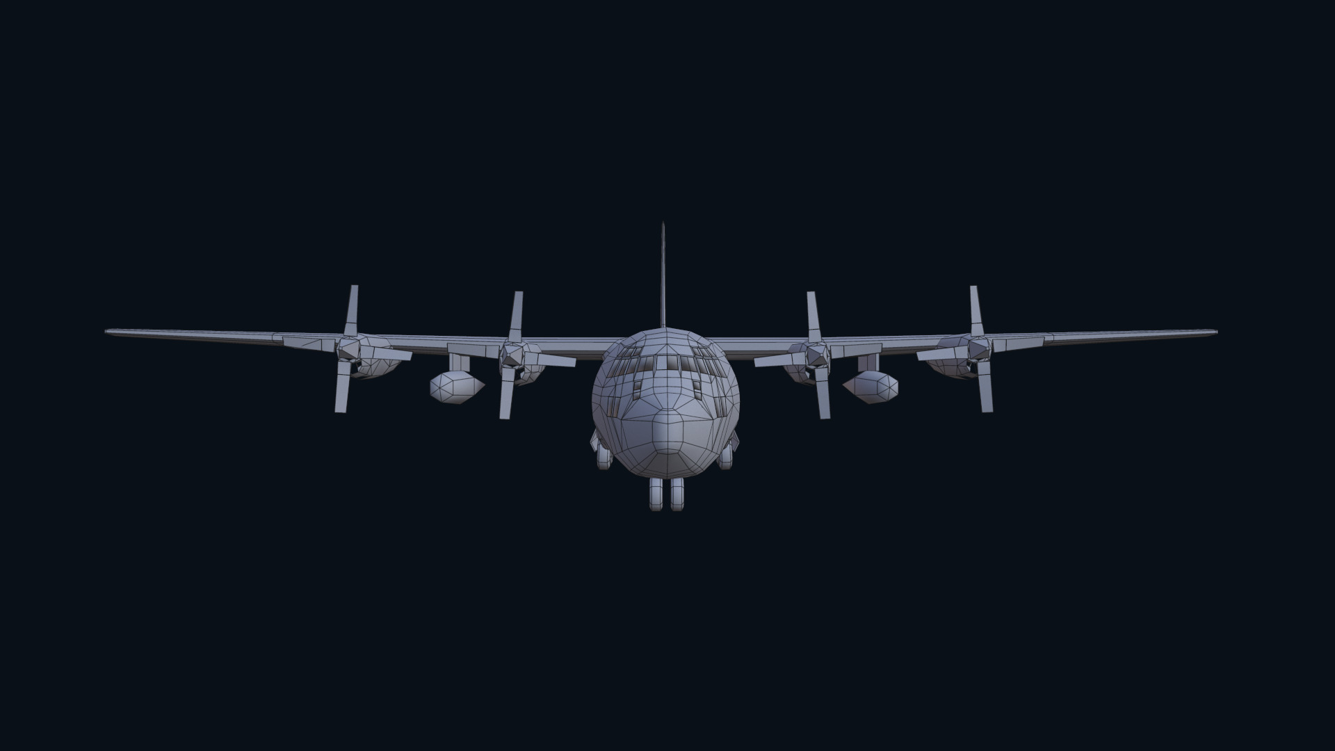 Asset - Army - Aircraft C 130 Low-poly 3D model_22