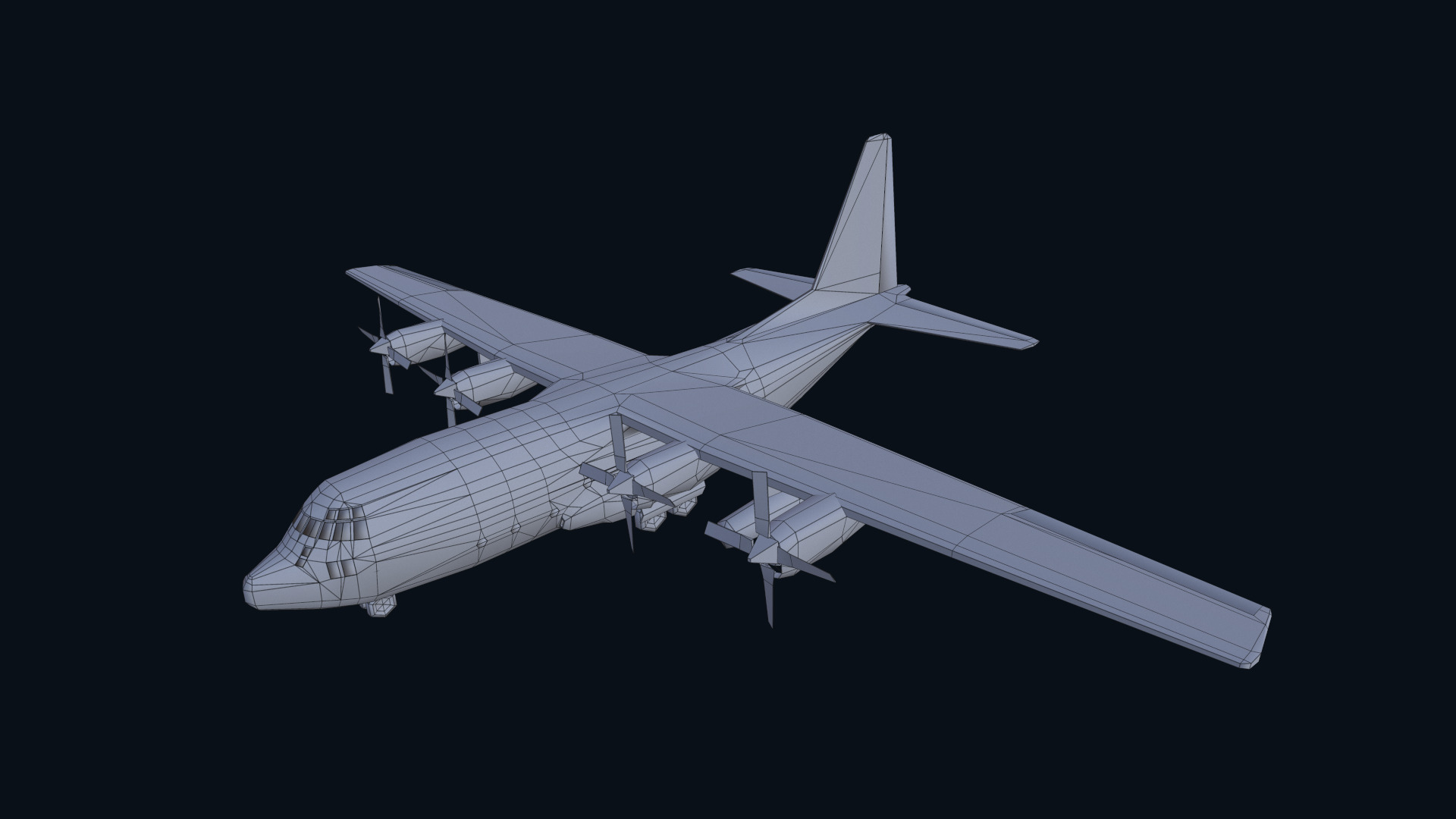 Asset - Army - Aircraft C 130 Low-poly 3D model_21
