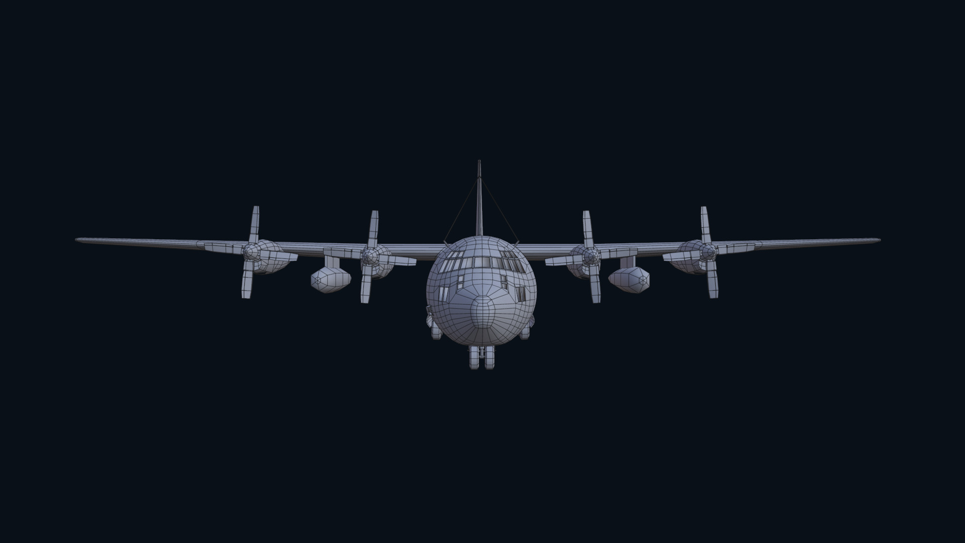 Asset - Army - Aircraft C 130 Low-poly 3D model_14