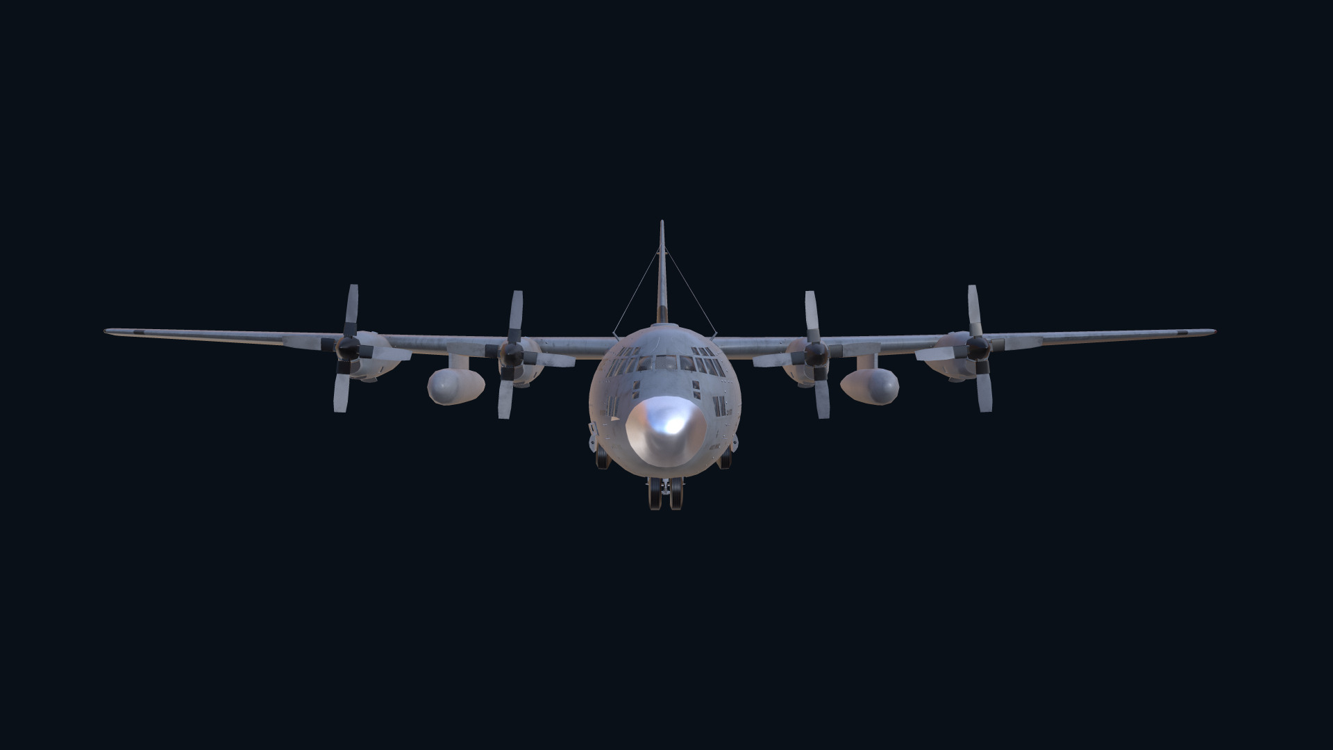 Asset - Army - Aircraft C 130 Low-poly 3D model_2