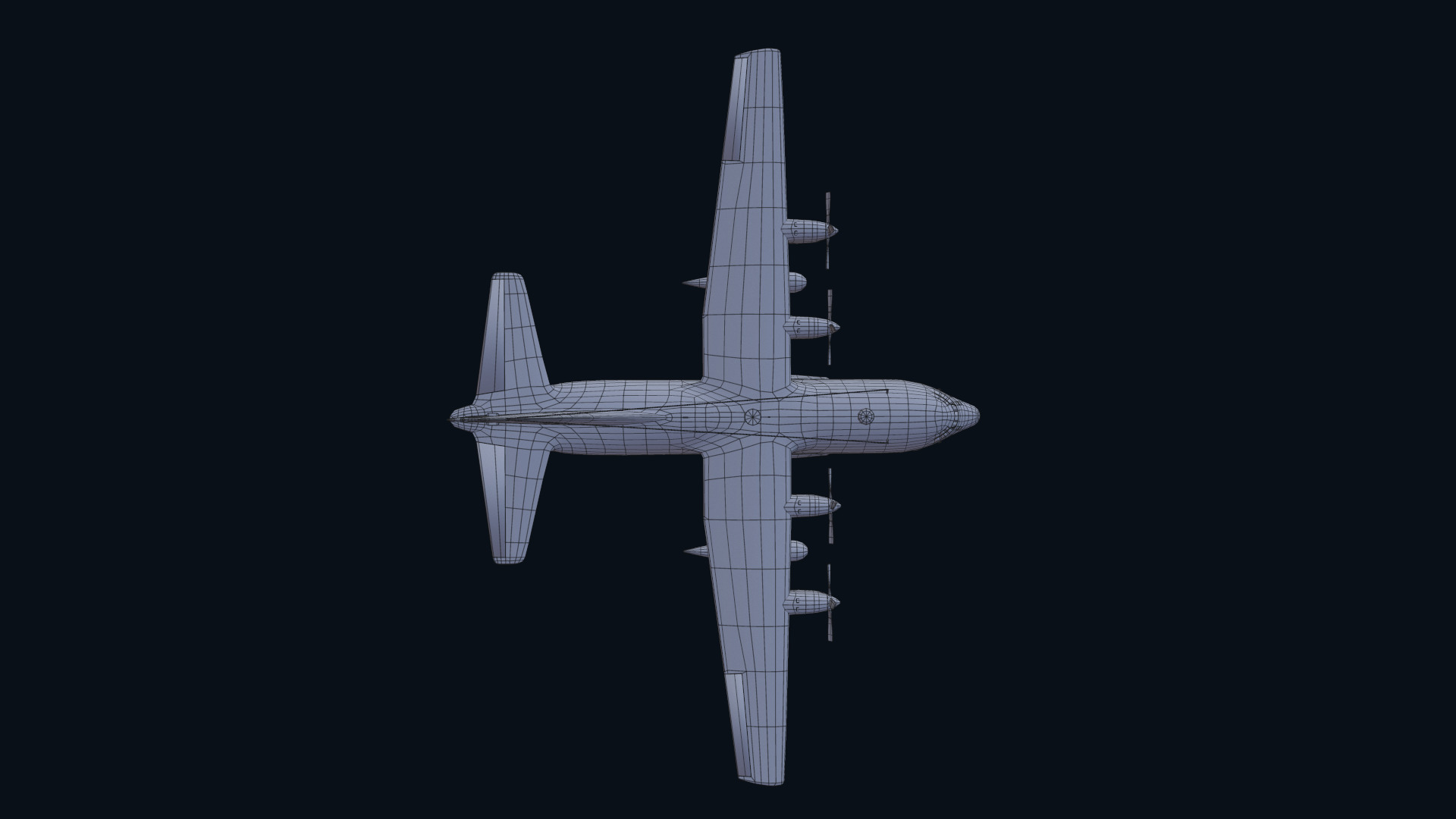 Asset - Army - Aircraft C 130 Low-poly 3D model_8
