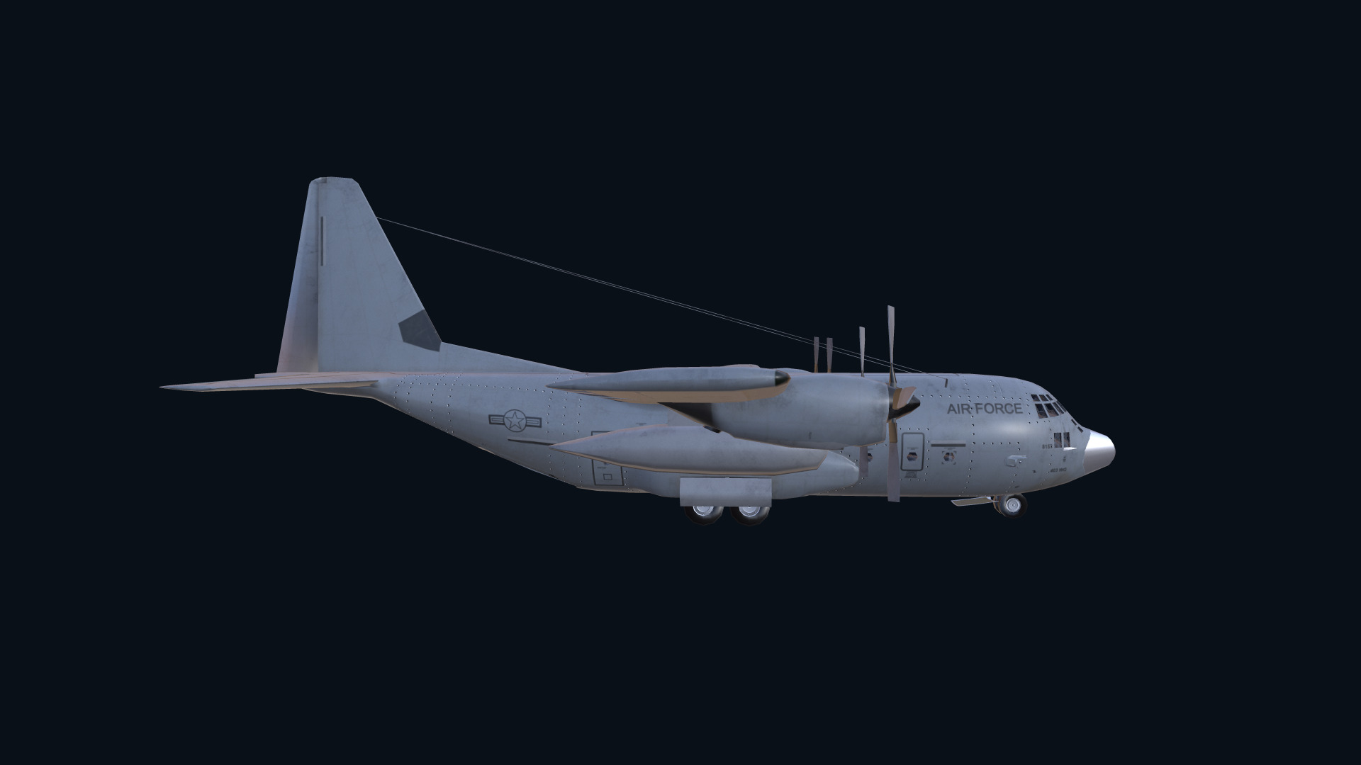 Asset - Army - Aircraft C 130 Low-poly 3D model_11