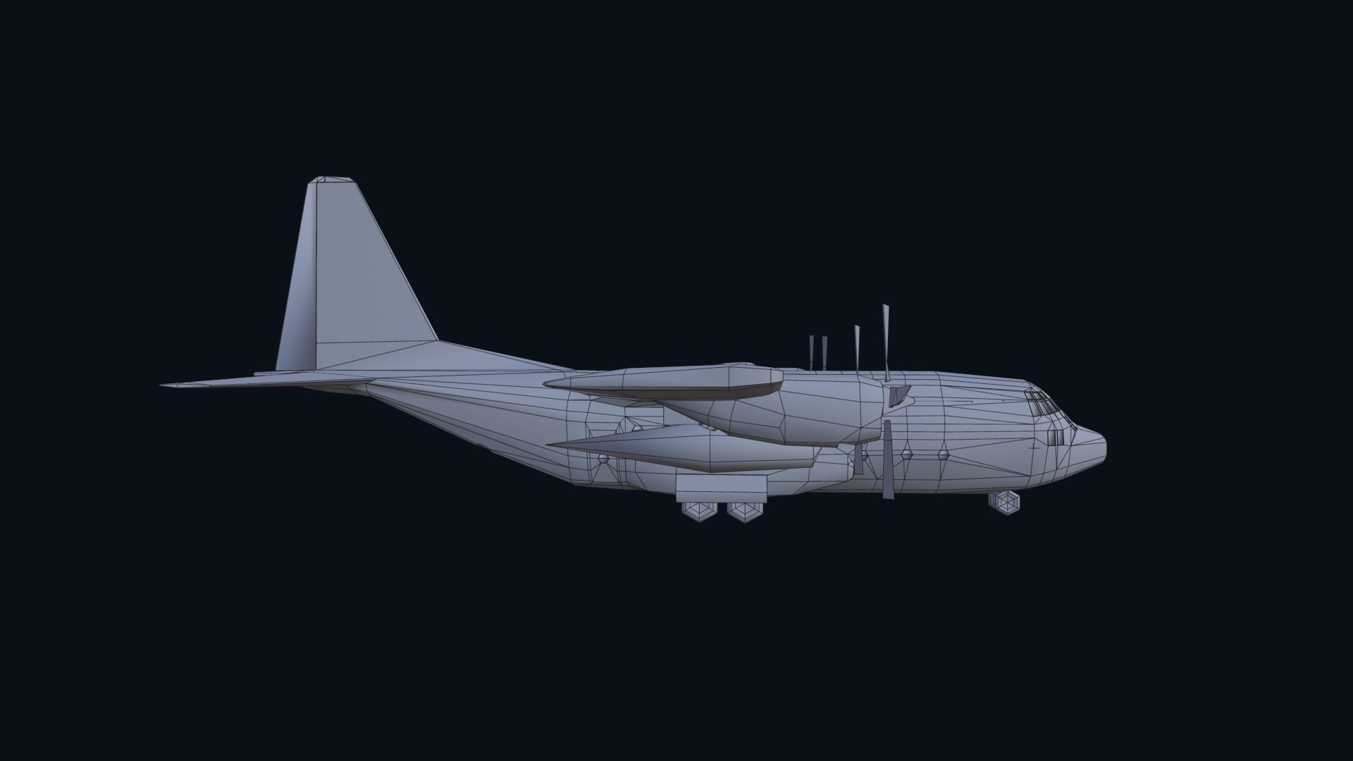 Asset - Army - Aircraft C 130 Low-poly 3D model_23