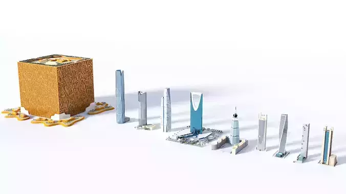 Riyadh tallest buildings 3D model