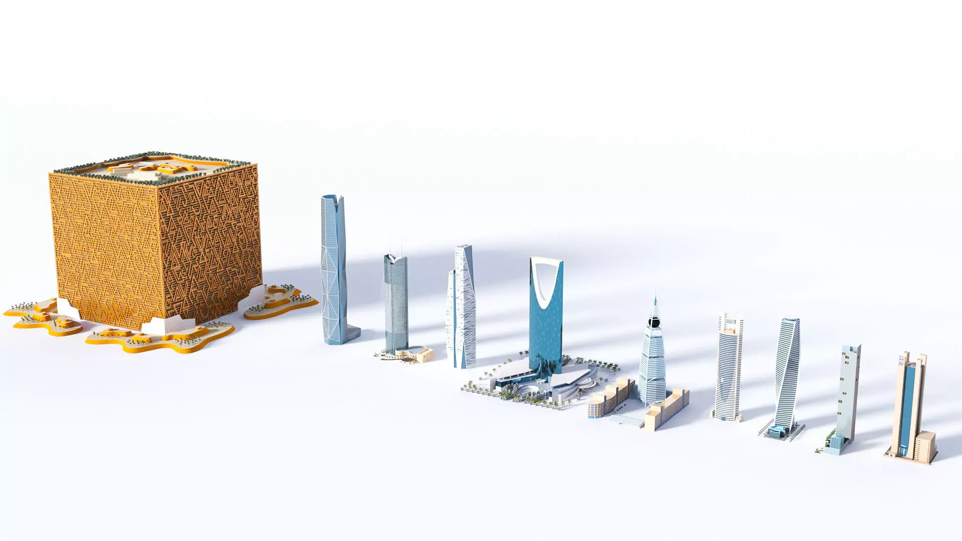 Riyadh tallest buildings 3D model_0