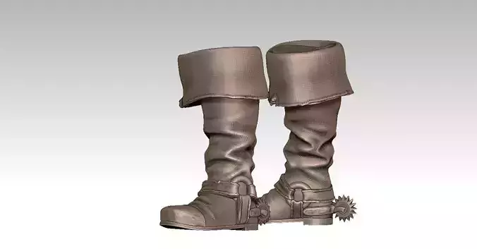 cowboy boots V01 3D print model