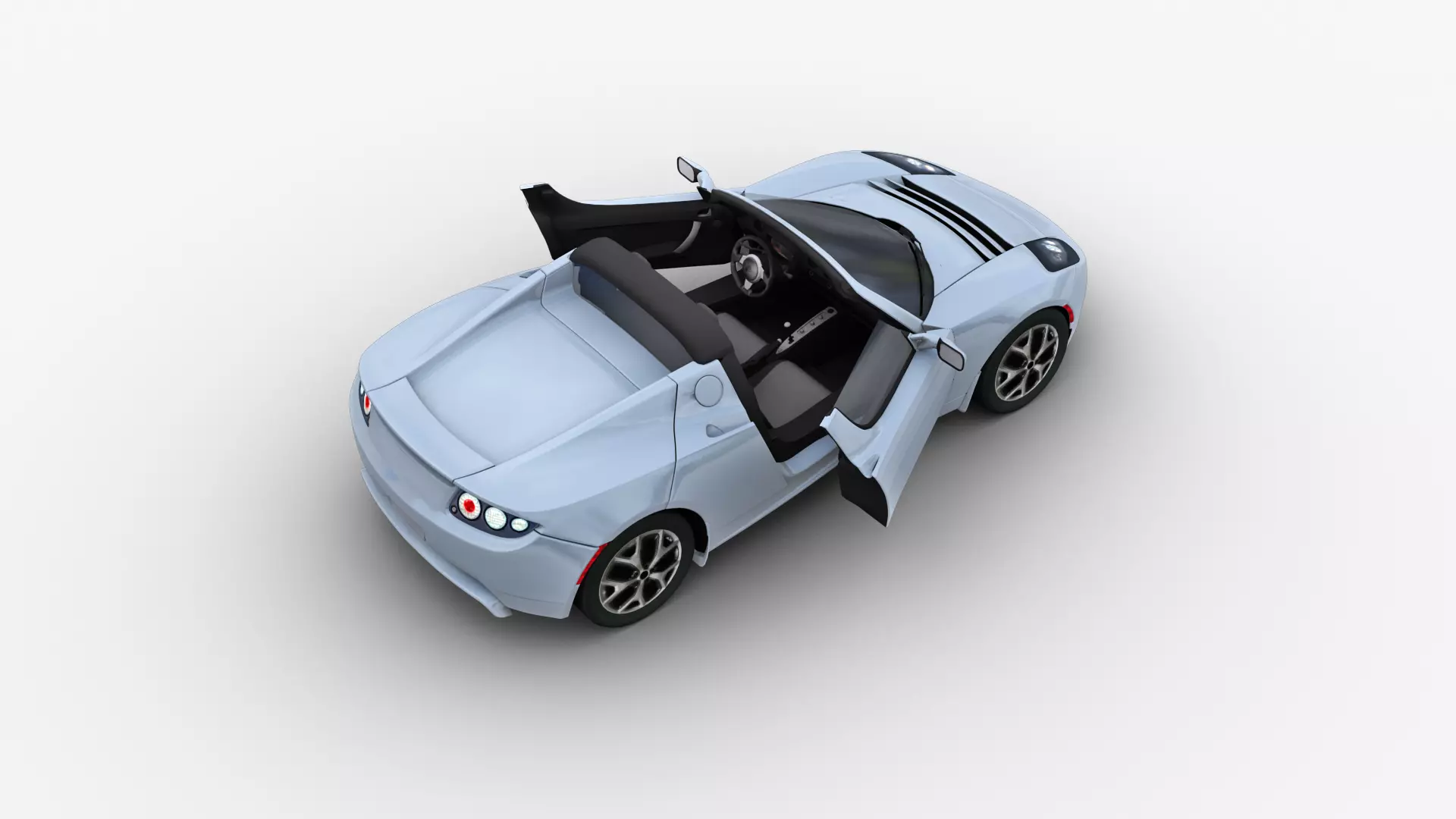 Tesla Roadster 2010 Low-poly 3D model