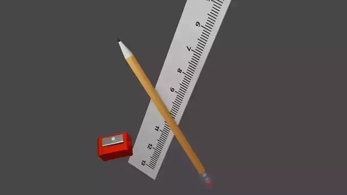Simple pencil and sharpener