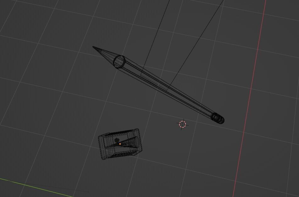Simple pencil and sharpener 3D model_5