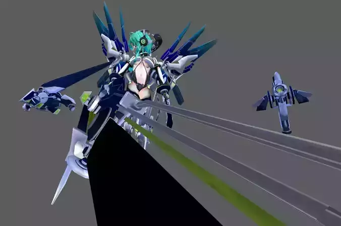 Machine Armor anime Gun and Knife Form