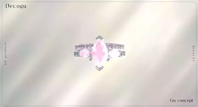 Elegant Rose Gold Ring with Rose Quartz Stones