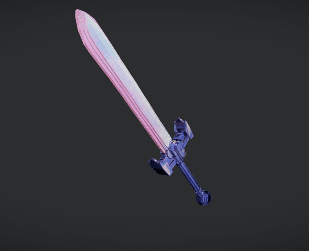 Pixel art sword 3D model_2