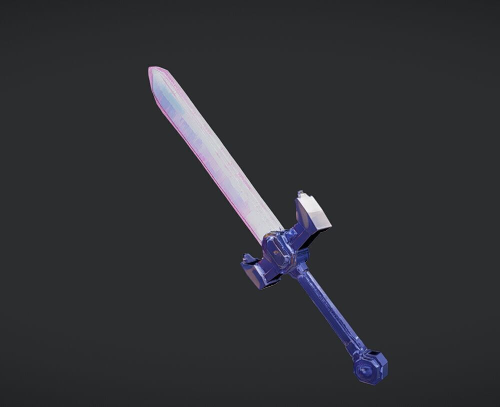 Pixel art sword 3D model_1