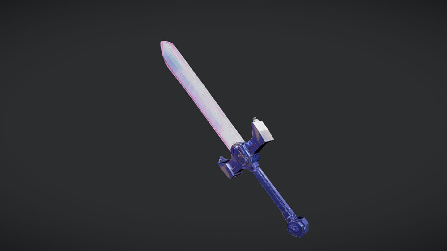 Pixel art sword 3D model_4