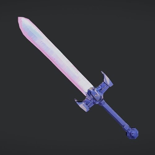 Pixel art sword 3D model