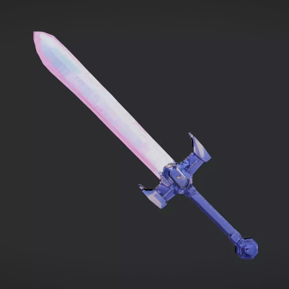 Pixel art sword 3D model_0