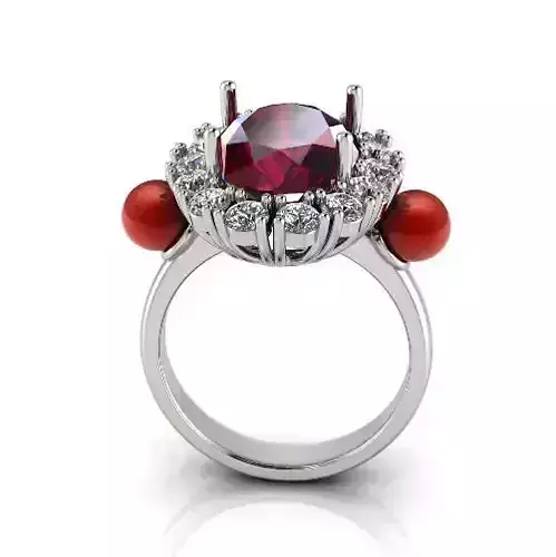 Womens ring with pearl stones N012941